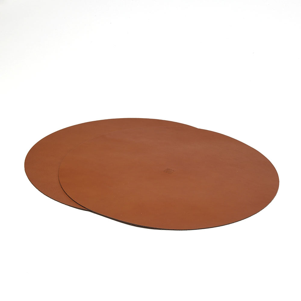 Bordunderlägg rund i Läder 6pack, 35cm diameter, hållbar bordstablett för elegant dukning