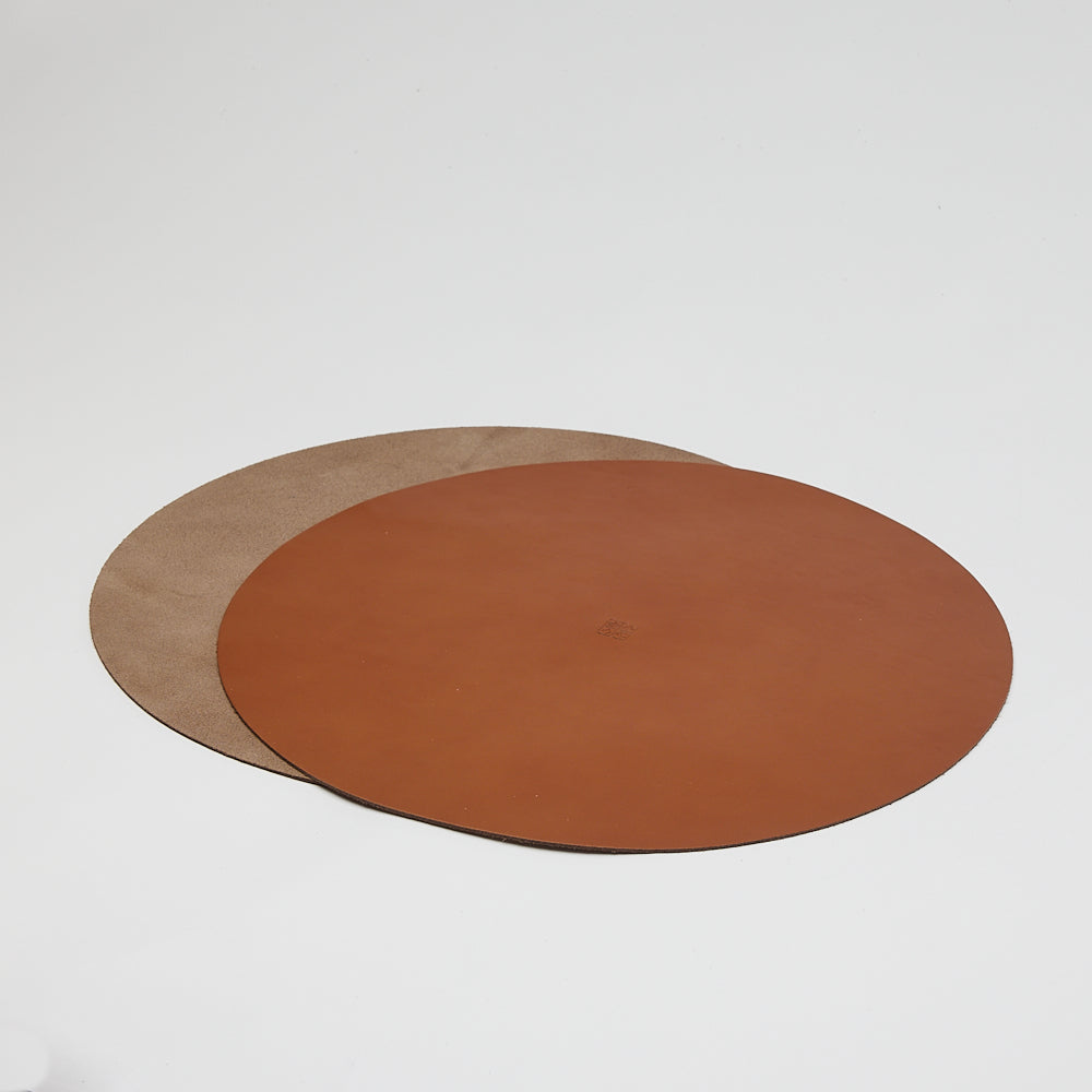 Bordunderlägg rund i Läder 6pack, 35cm diameter, hållbar bordstablett för elegant dukning