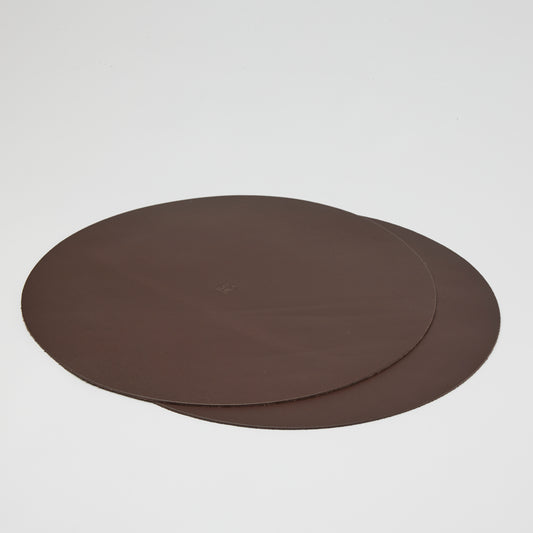Bordunderlägg rund i äkta skinn 35cm diameter, hållbart tallriksunderlägg för elegant dekoration